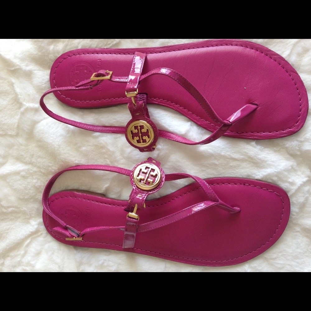 Tory Burch bright pink sandals 9 1/2.